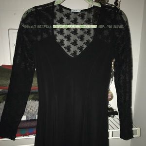 Black shear back floral dress